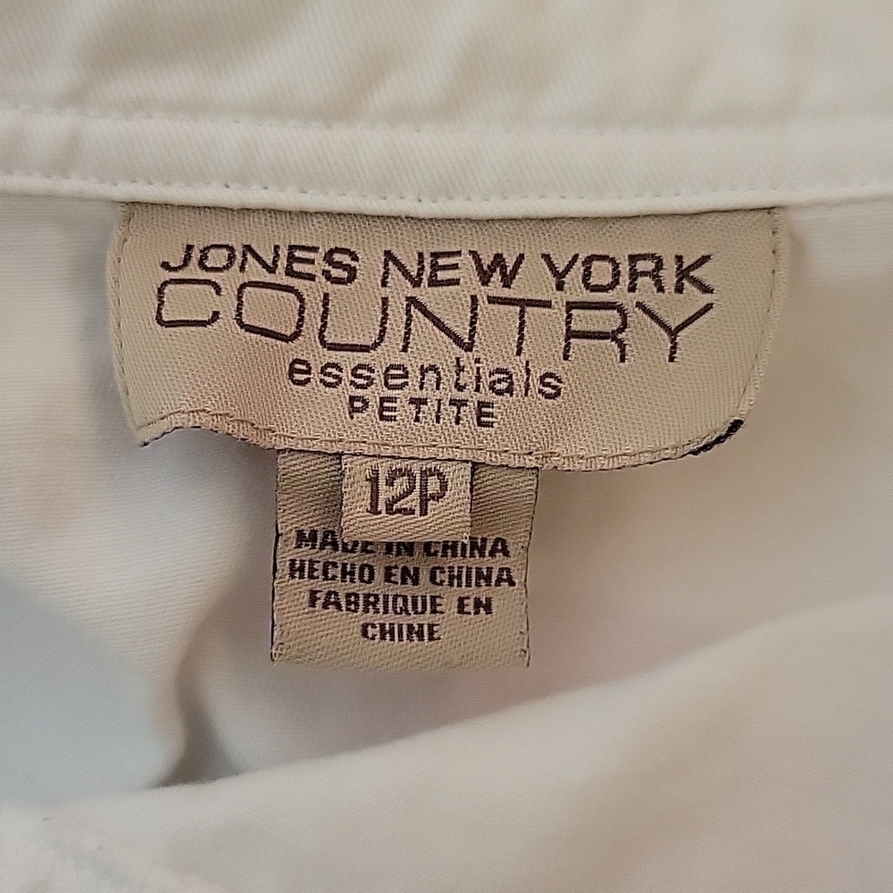 VTG Jones New York Country White Denim Jean Jacket Petite 12 - Picture 5 of 12